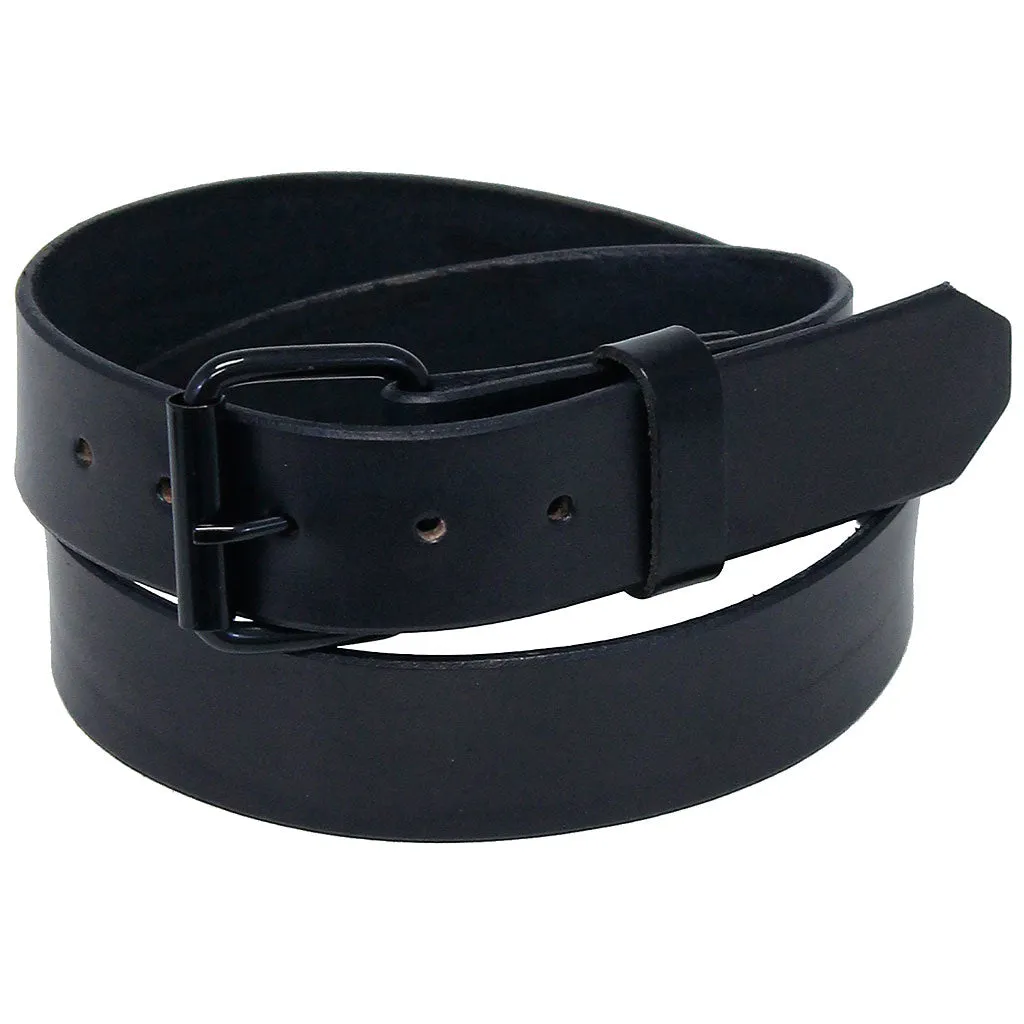 8-9 oz Heavy Black Leather Belt With Removable Buckle #BT1979K