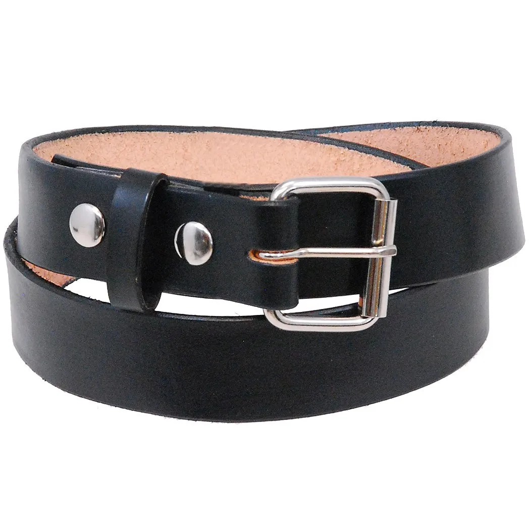 8-9 oz Heavy Black Leather Belt With Removable Buckle #BT1979K