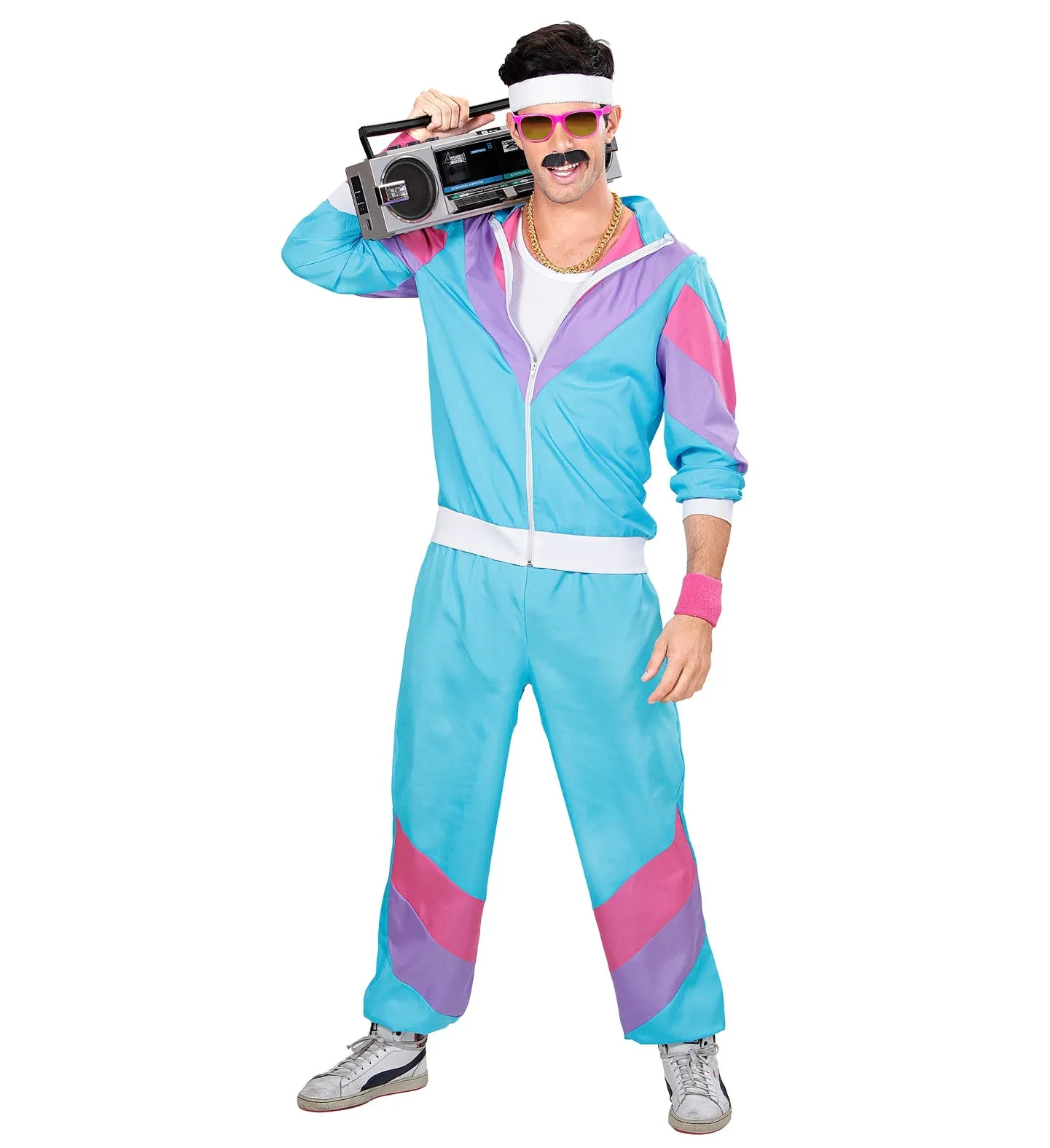 80's Blue Shell Suit Costume Unisex