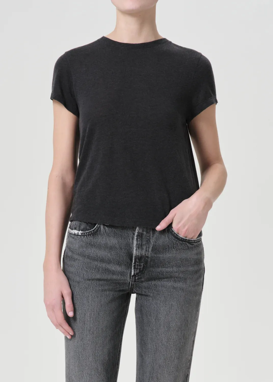 Adine Shrunken Tee in Charcoal Heather