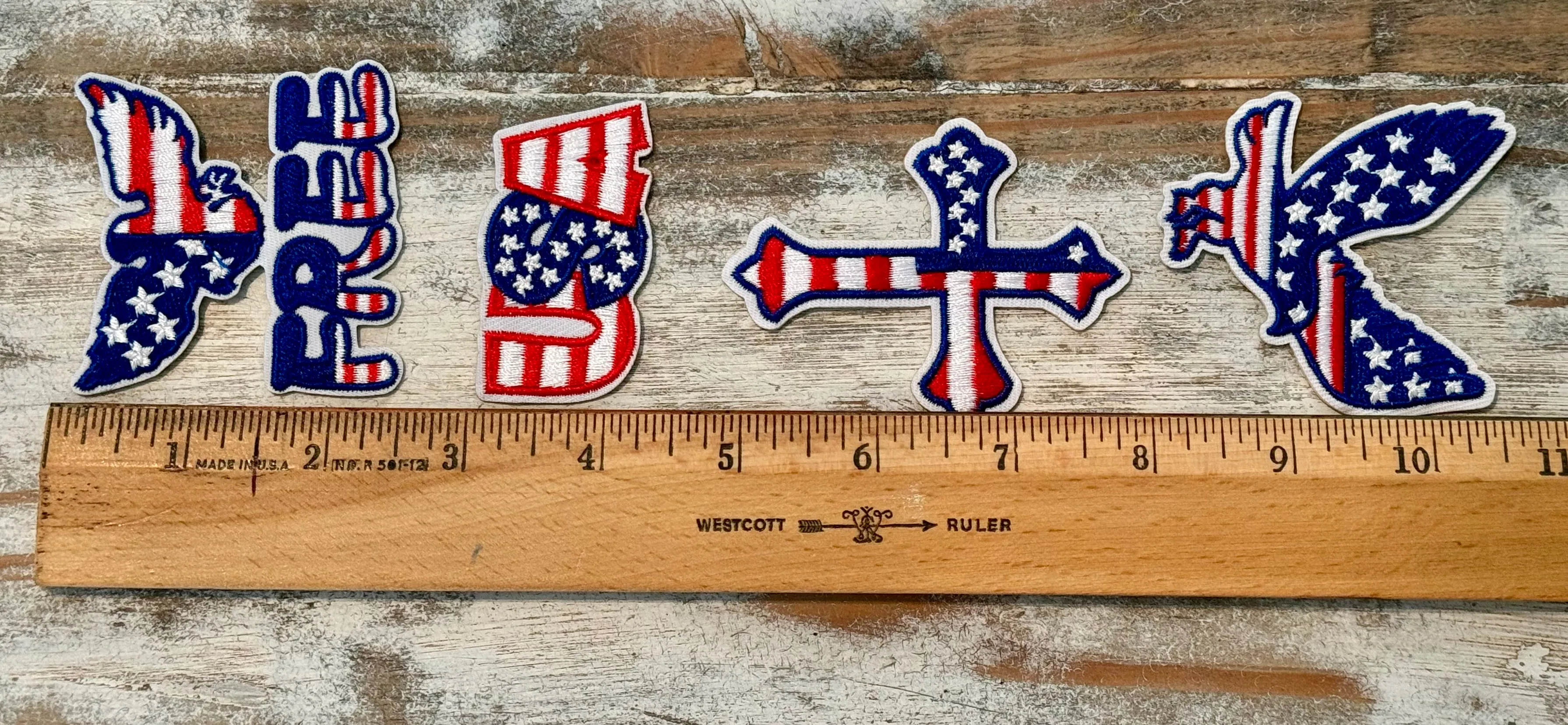 America Themed Iron On Patches