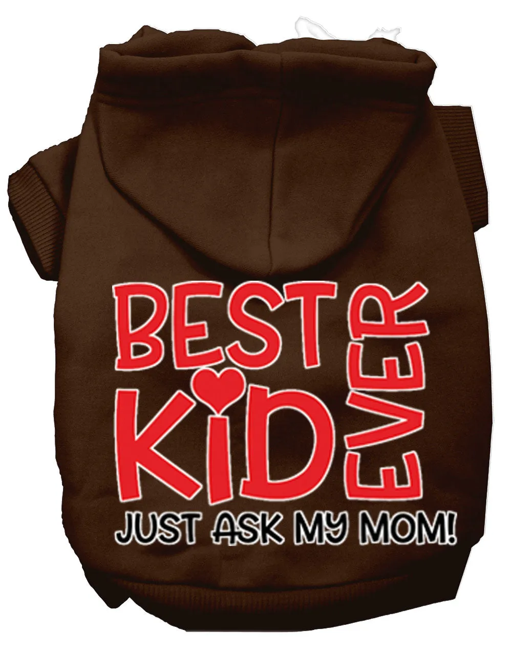 Ask My Mom Screen Print Dog Hoodie Brown Xxl