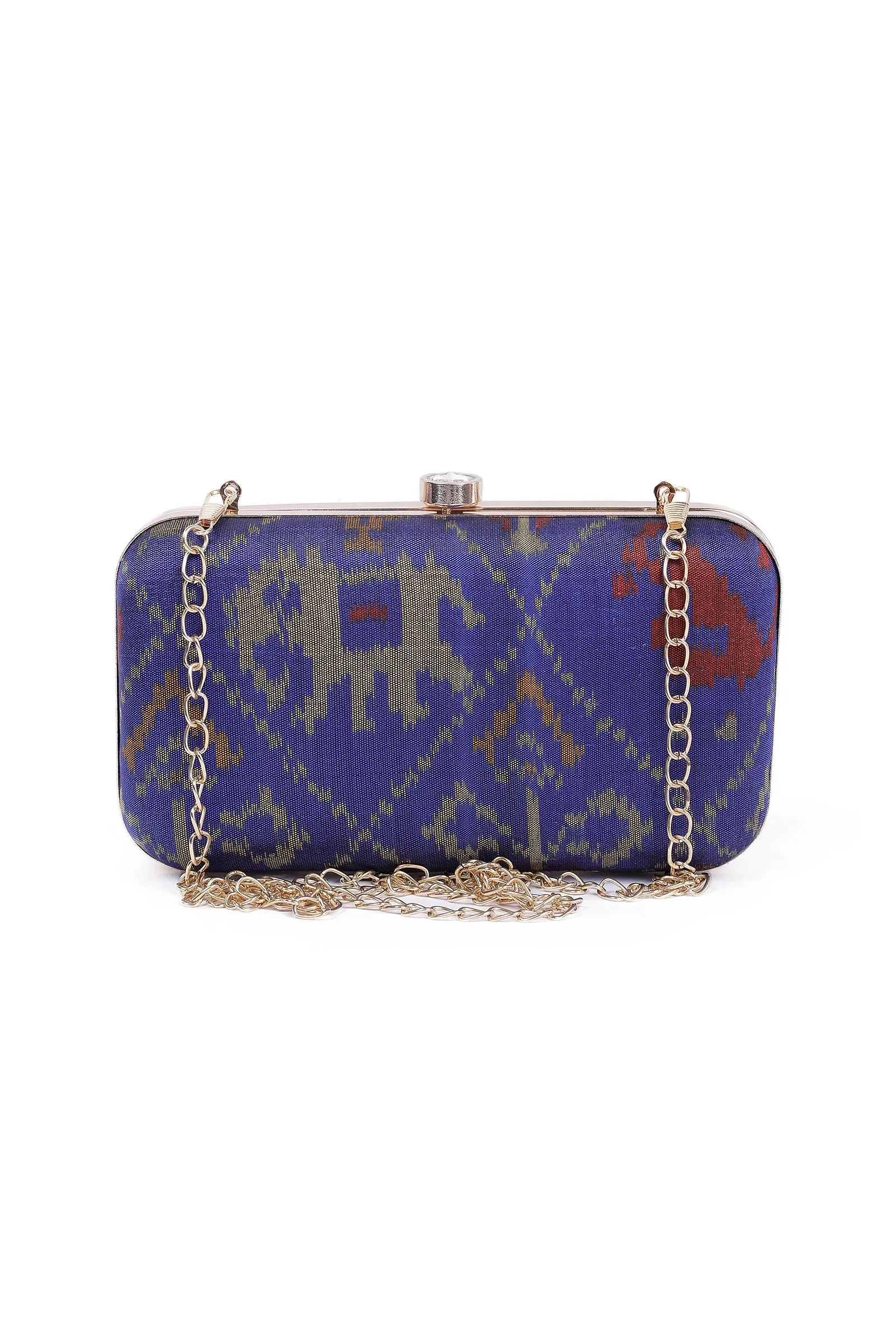 Azure Blue Patola Clutch