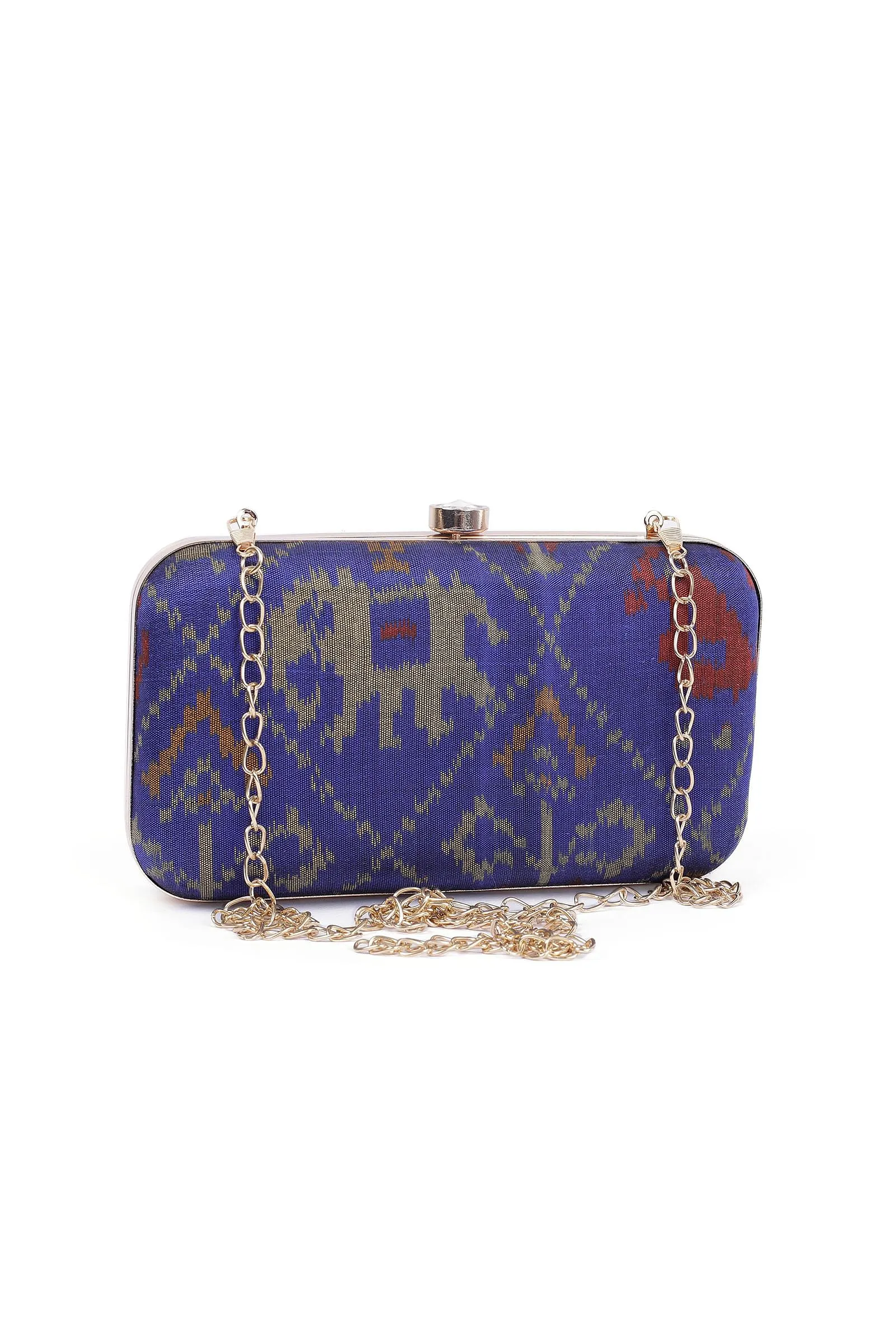 Azure Blue Patola Clutch