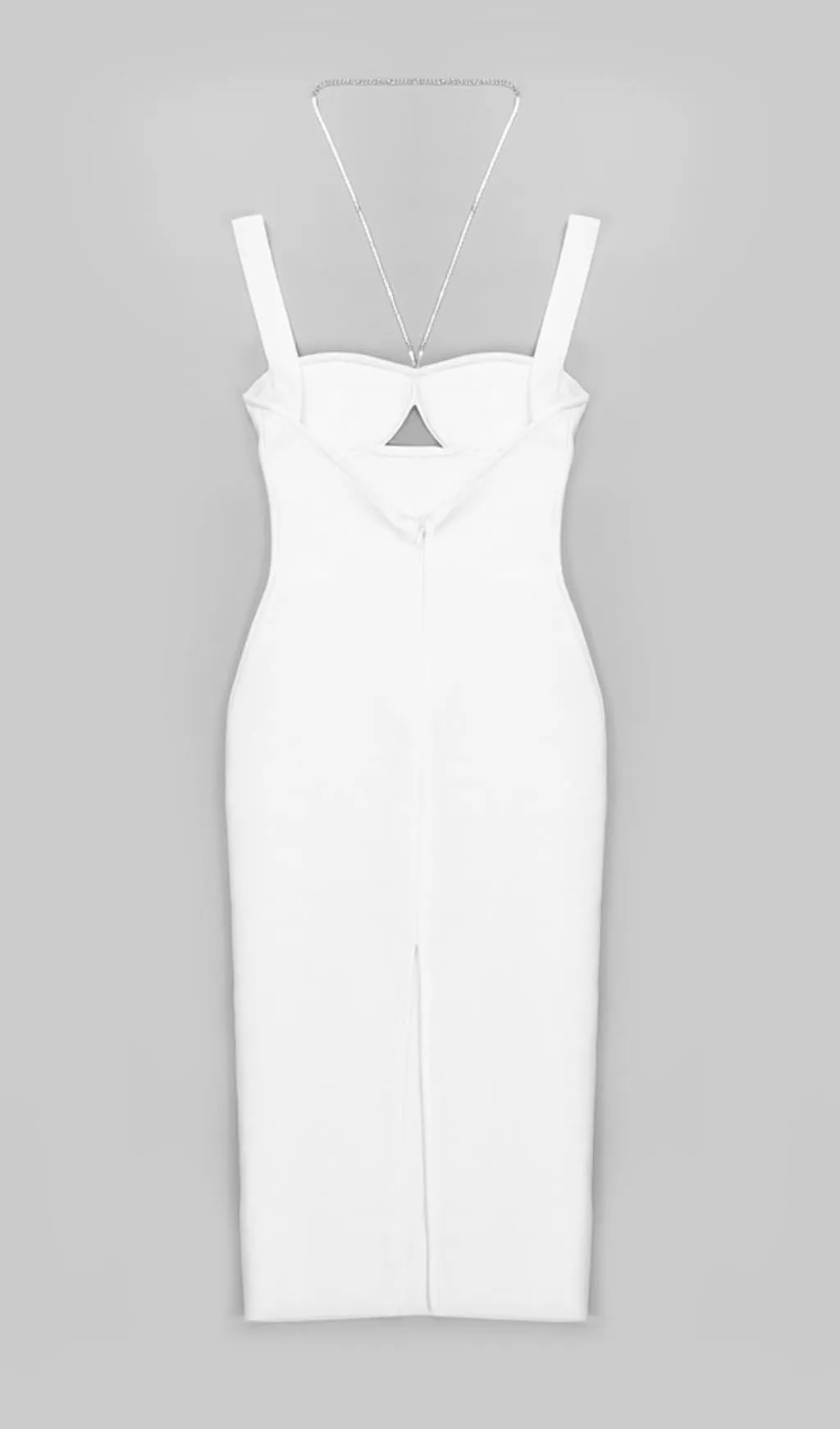 BANDAGE SLEEVELESS MIDI DRESS IN WHITE