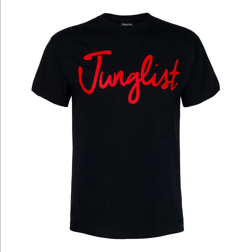 Black Junglist T-Shirt with red print