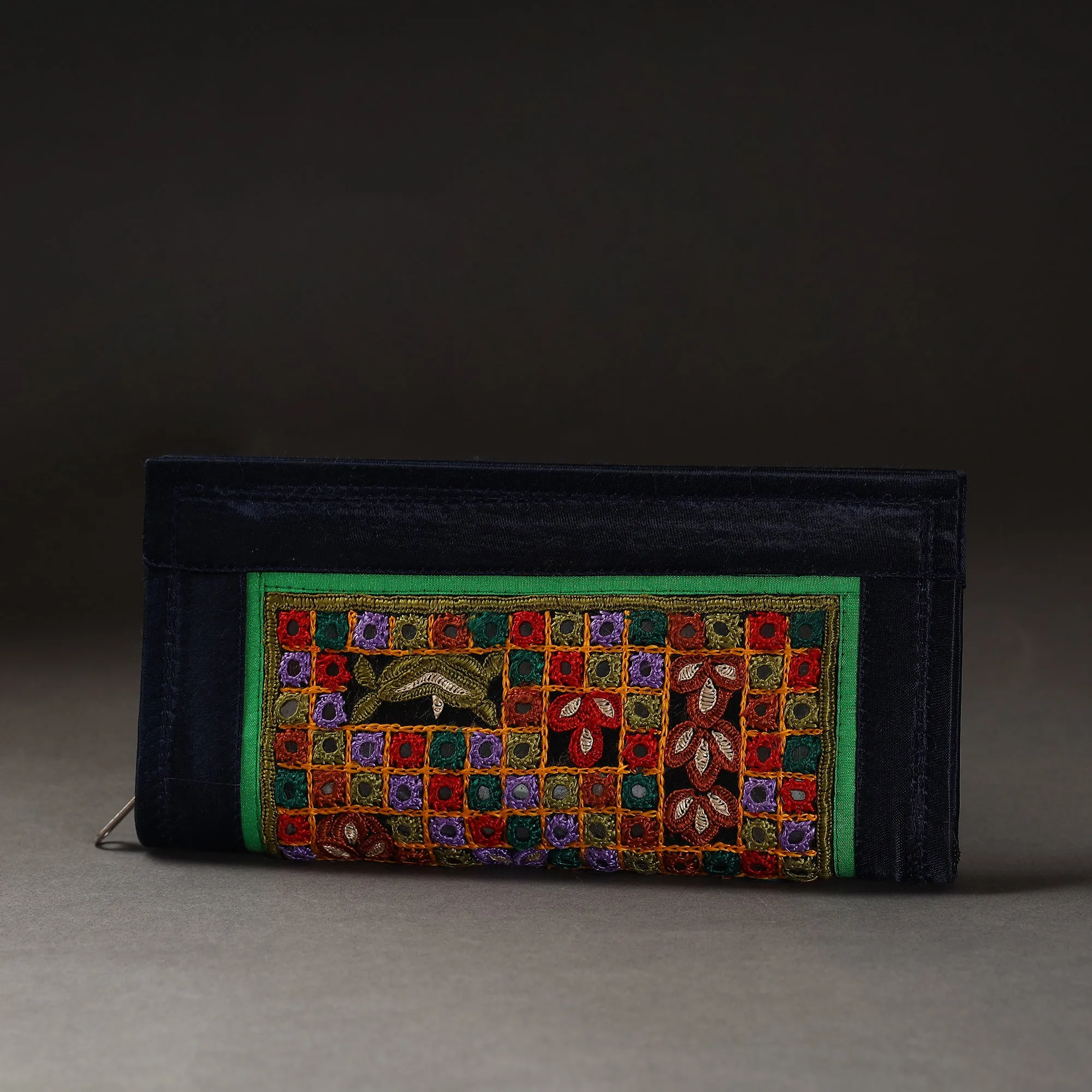 Black - Kutchi Embroidery Mirror Work Clutch