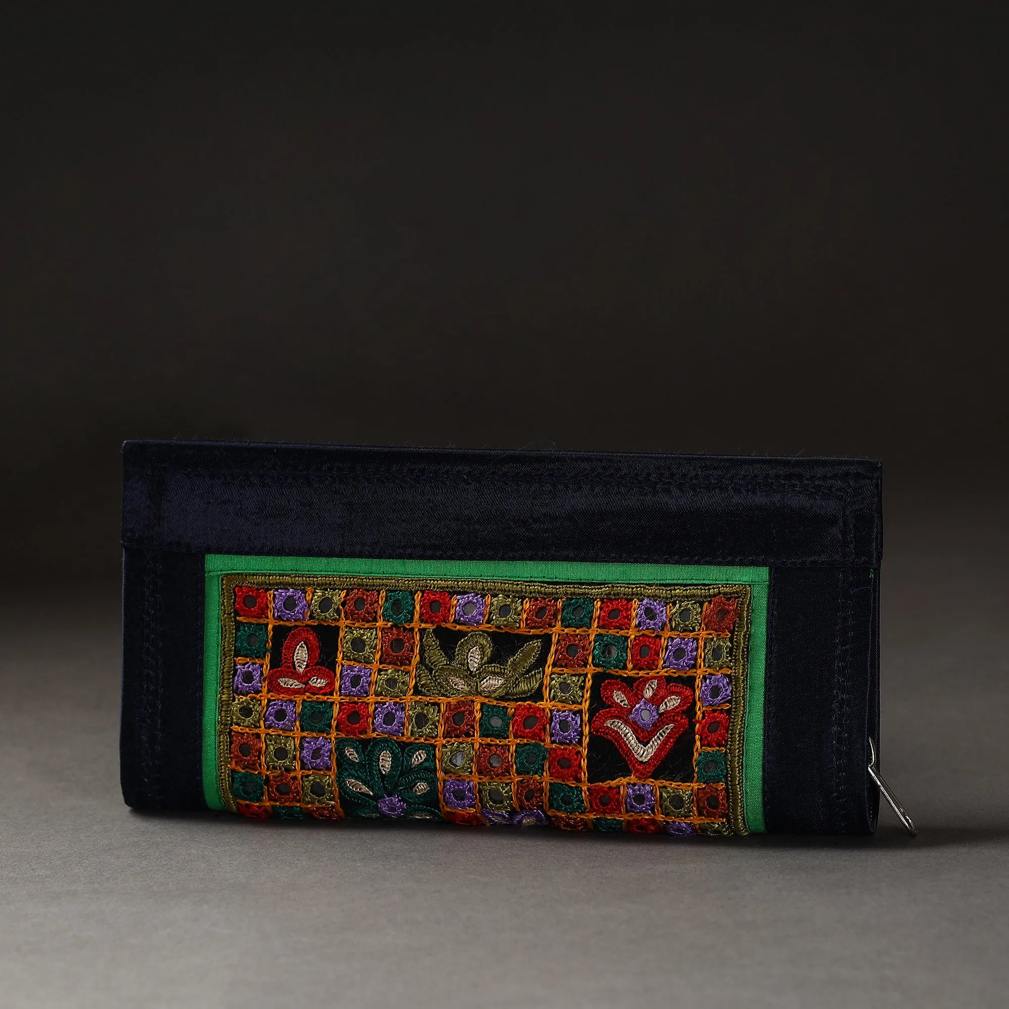 Black - Kutchi Embroidery Mirror Work Clutch