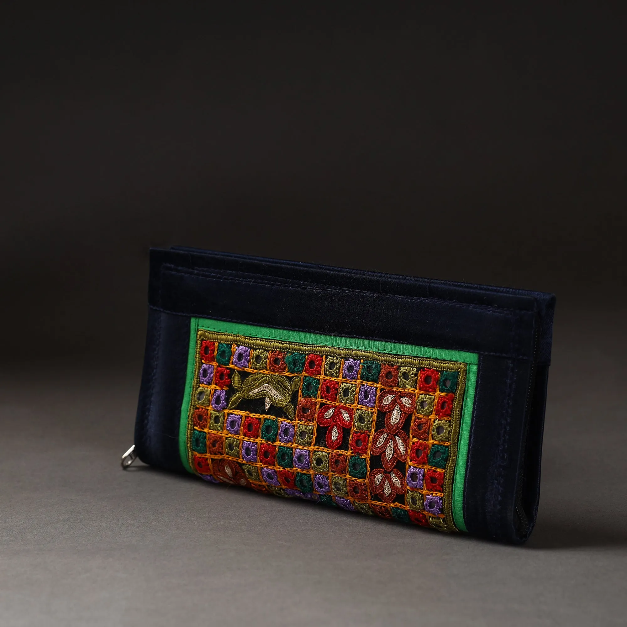 Black - Kutchi Embroidery Mirror Work Clutch