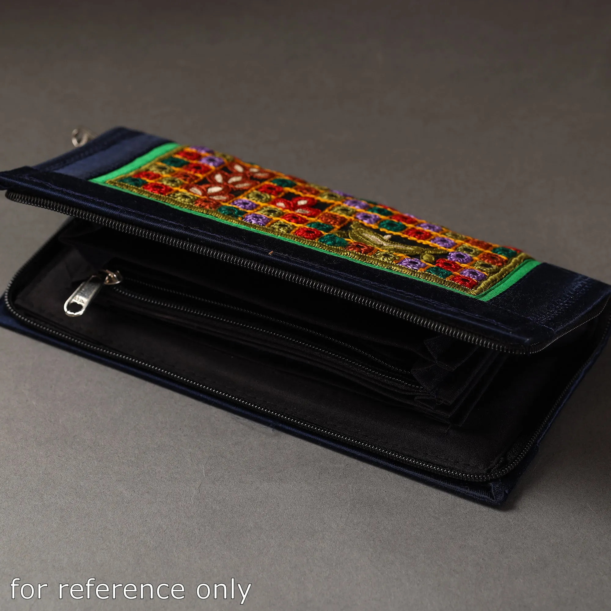 Black - Kutchi Embroidery Mirror Work Clutch