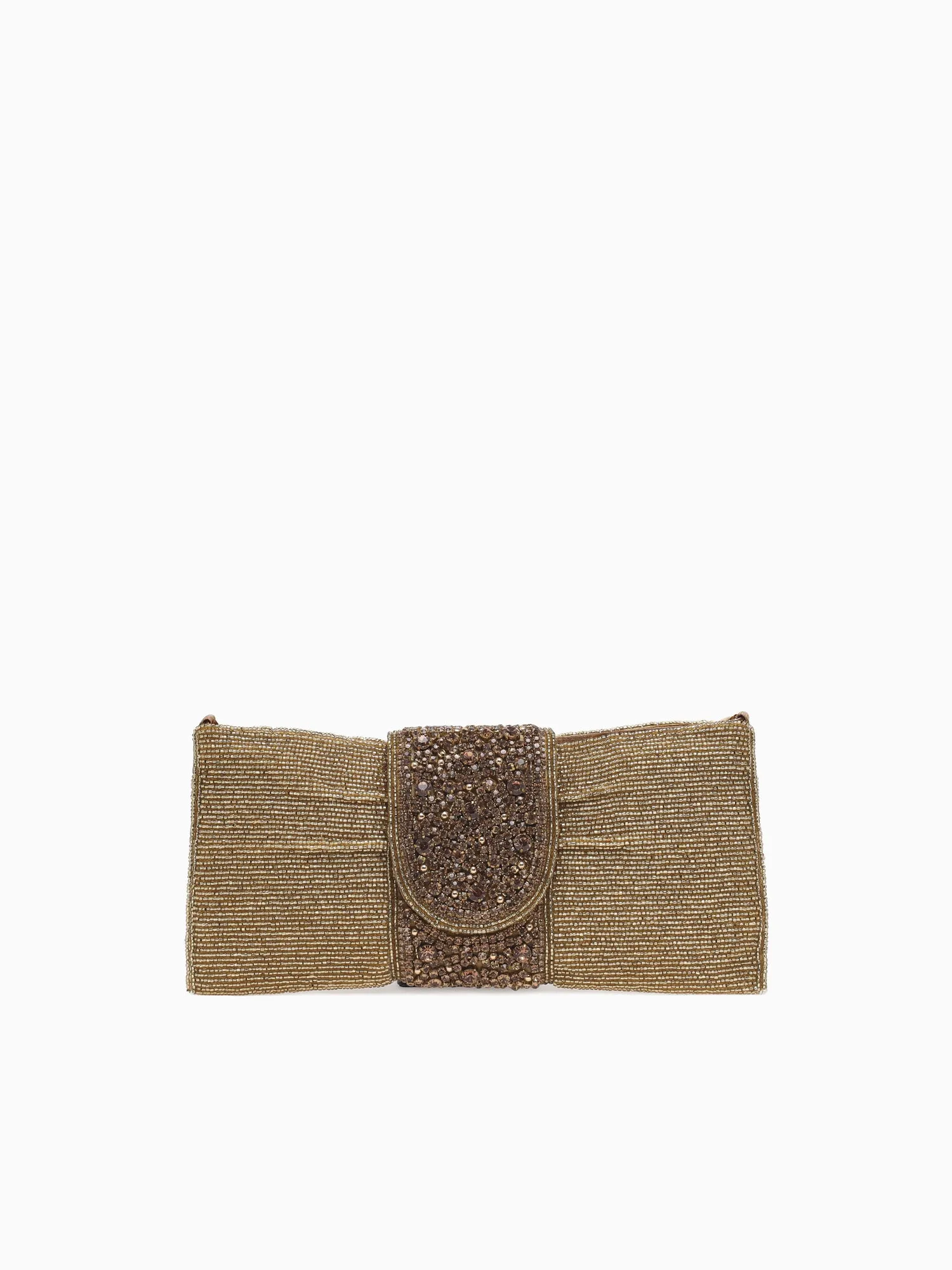 Bow Bag Flap Clutch Gold