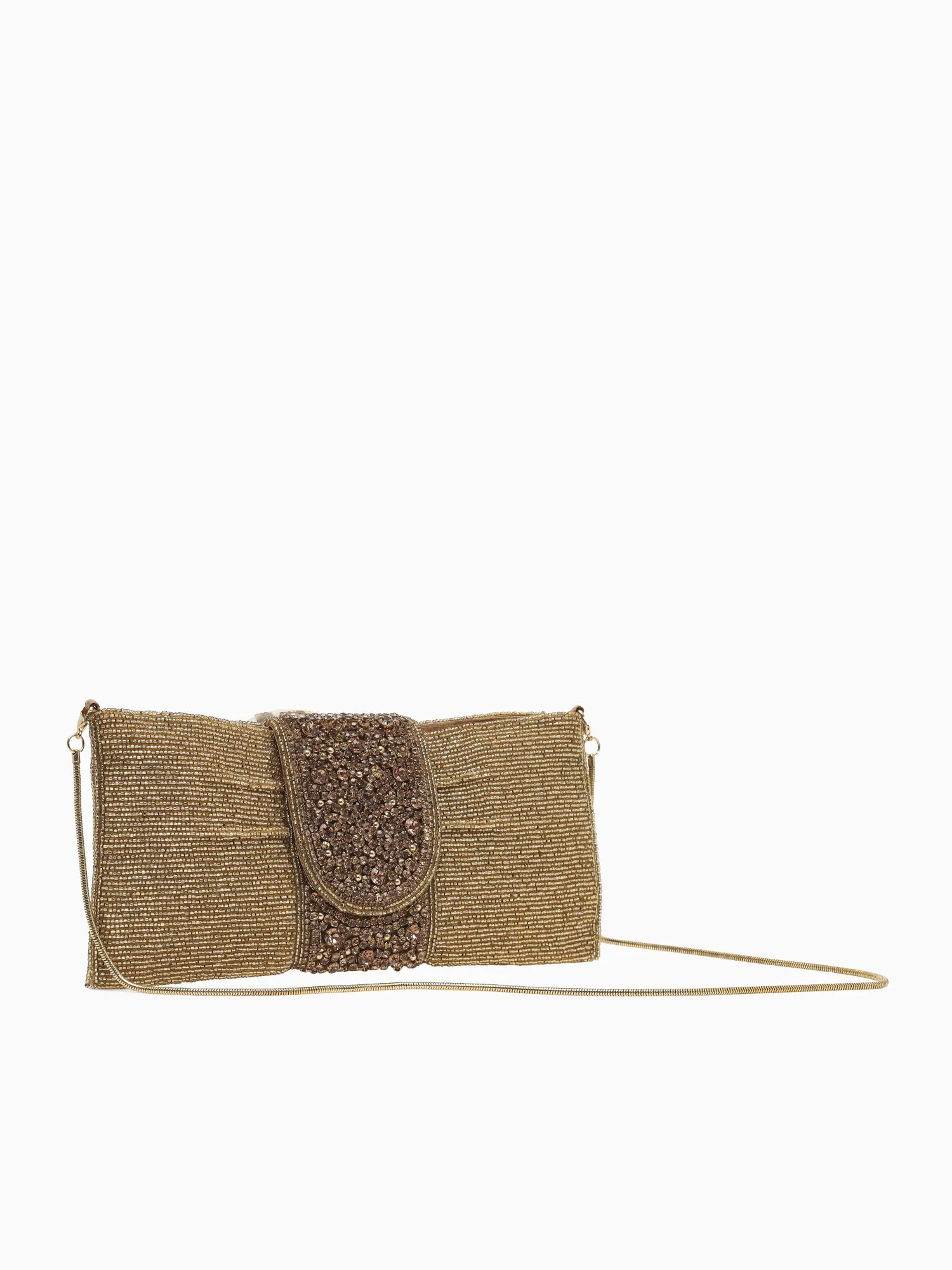 Bow Bag Flap Clutch Gold