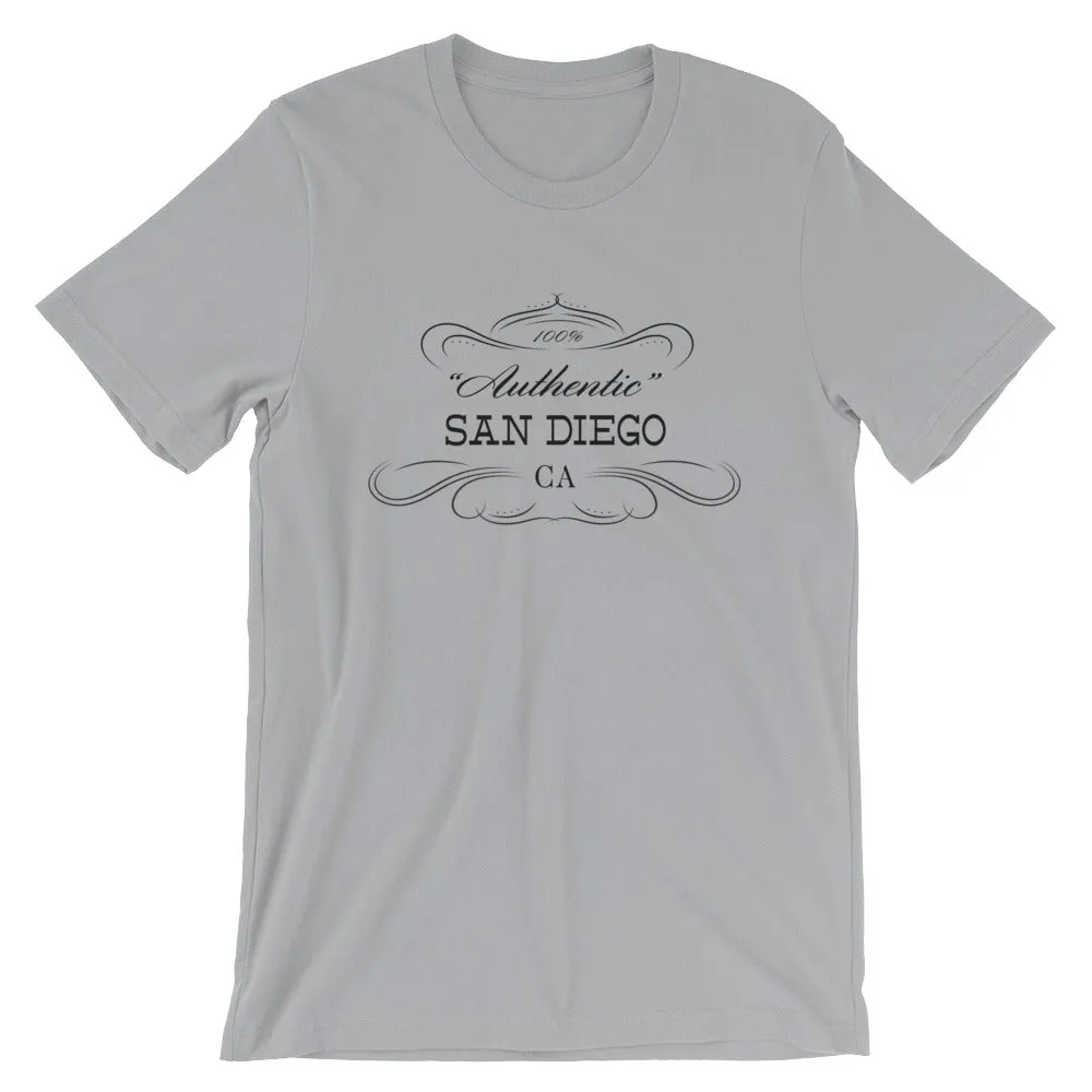 California - San Diego CA - Short-Sleeve Unisex T-Shirt - "Authentic"