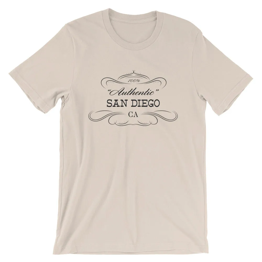 California - San Diego CA - Short-Sleeve Unisex T-Shirt - "Authentic"