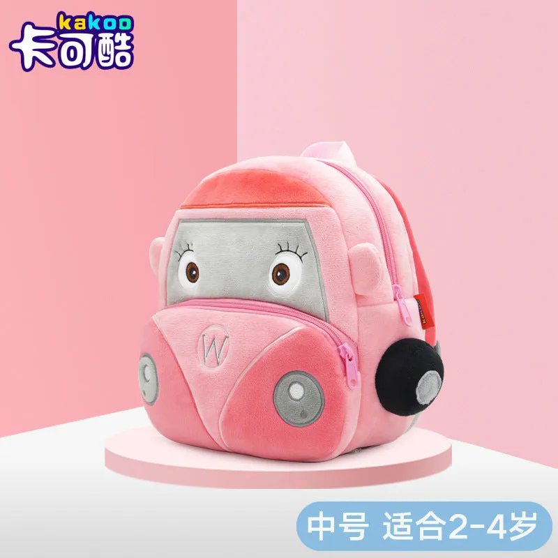 Cartoon wagon pink plush children's backpack