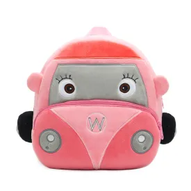 Cartoon wagon pink plush children's backpack