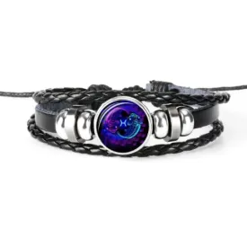 Classy Men Pisces Zodiac Symbol Bracelet