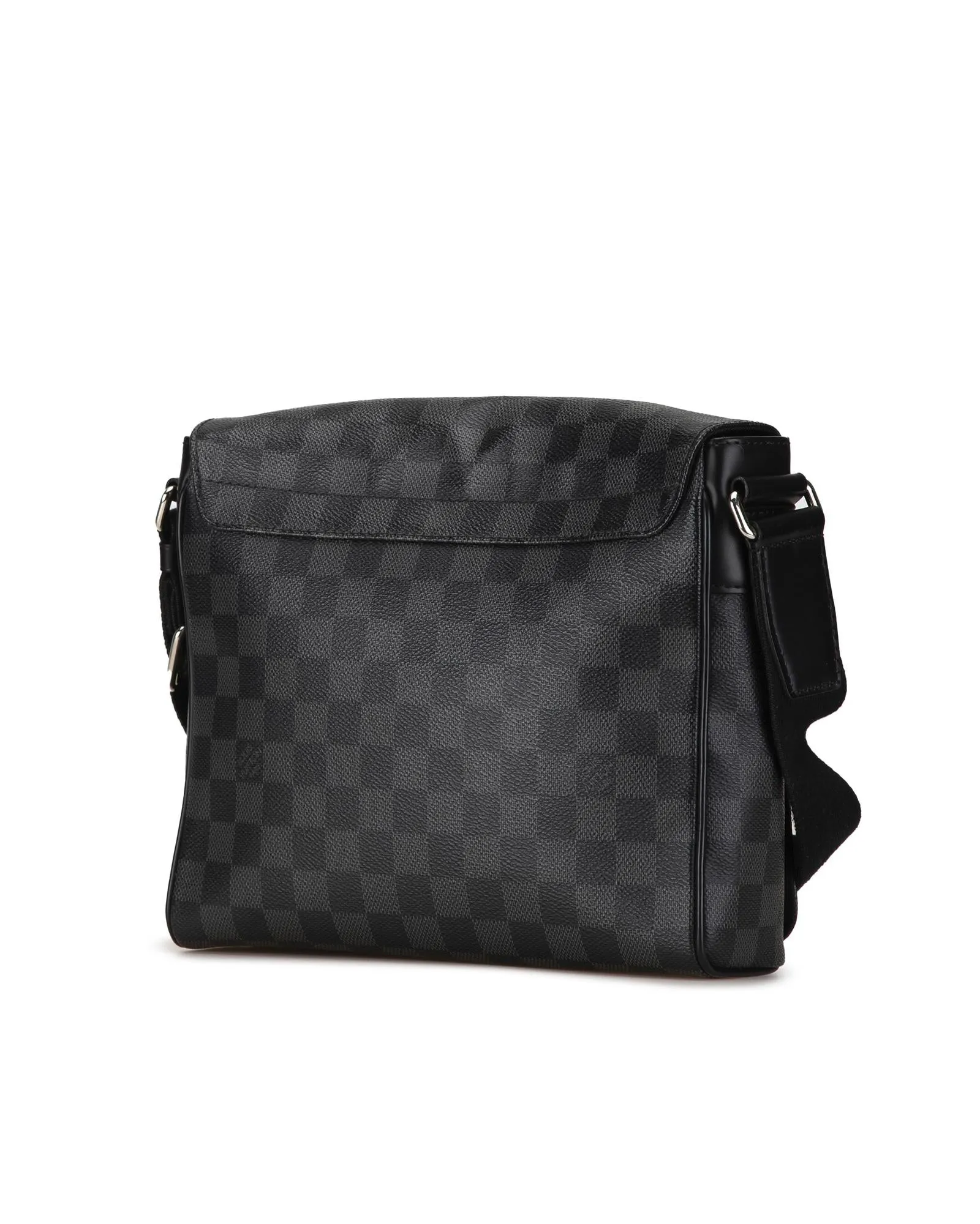 Damier Graphite Canvas Shoulder Bag with Front Flap and Magnetic Closure