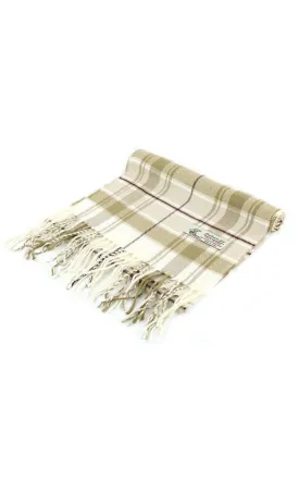 DBS010-03 Beige Plaid Pattern Cashmere Feel scarves 12pcs Pack