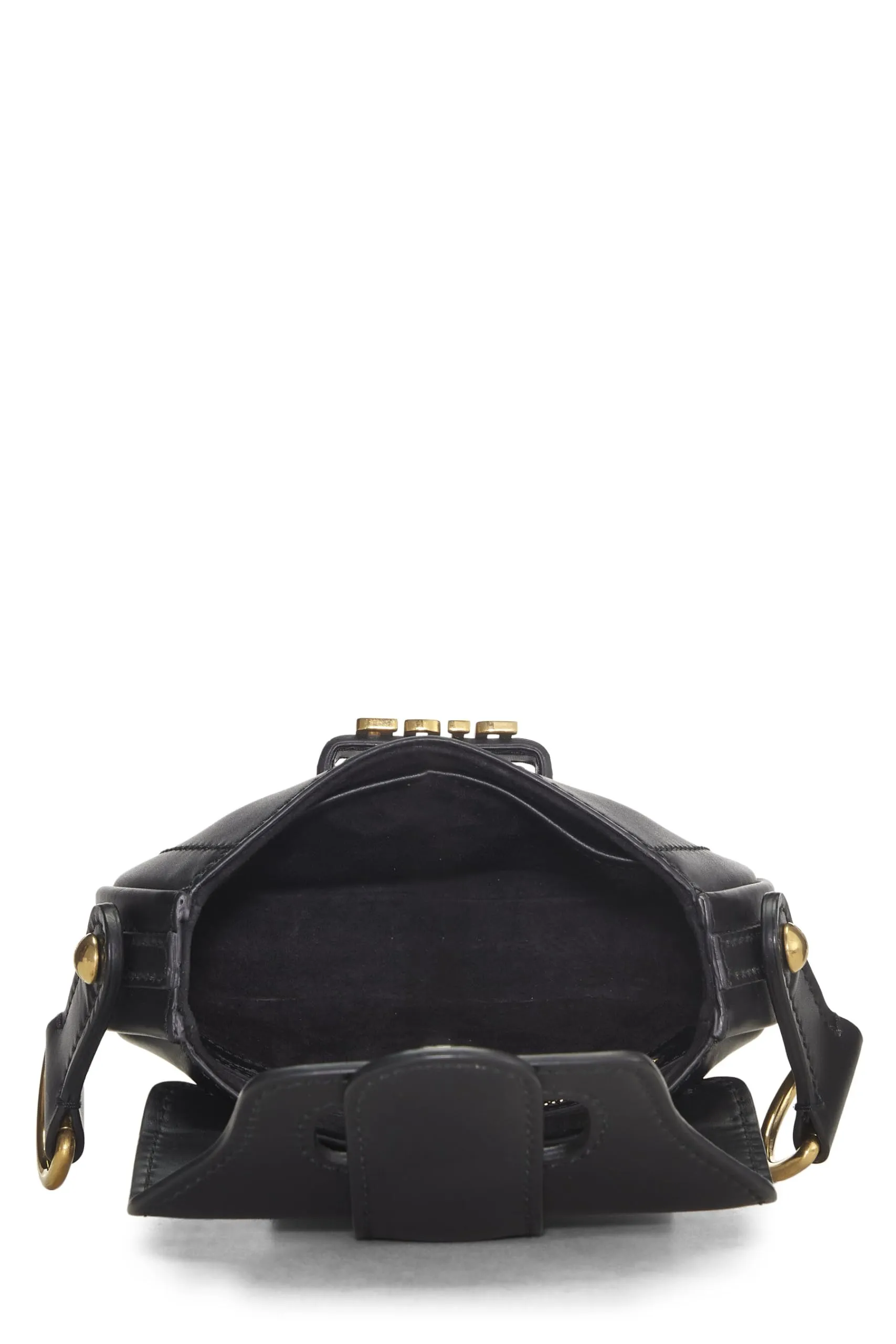 Dior,  Black Calfskin D-Fence Saddle Mini, Black