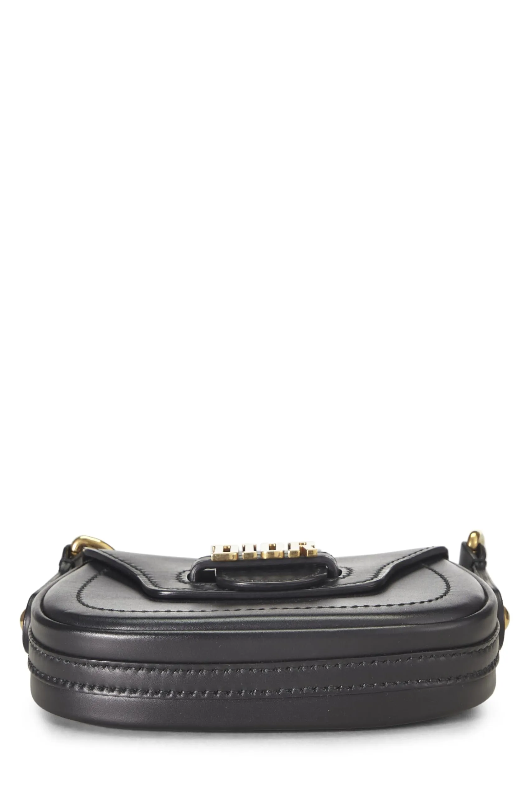 Dior,  Black Calfskin D-Fence Saddle Mini, Black