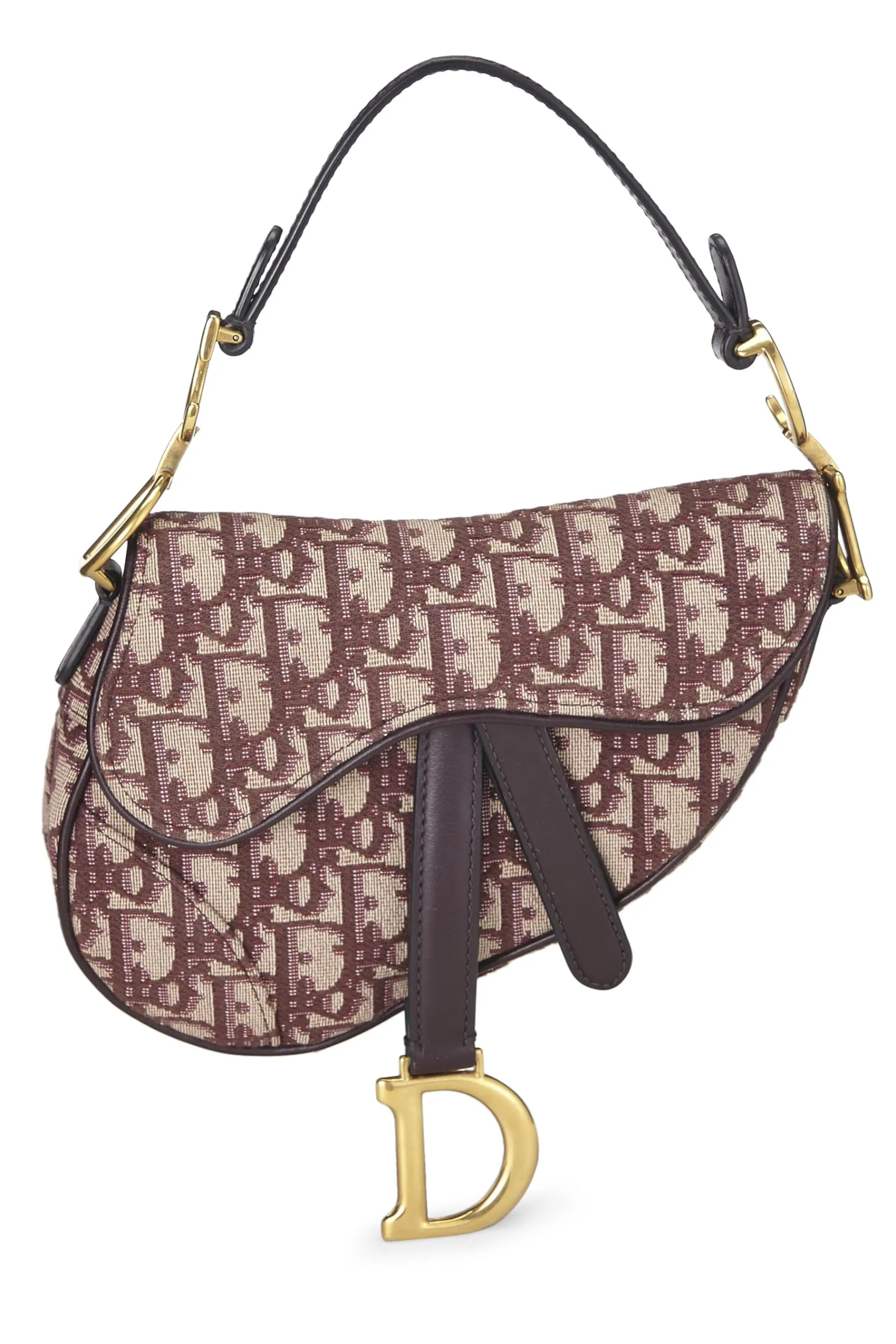 Dior,  Burgundy Oblique Saddle Bag Mini, Burgundy