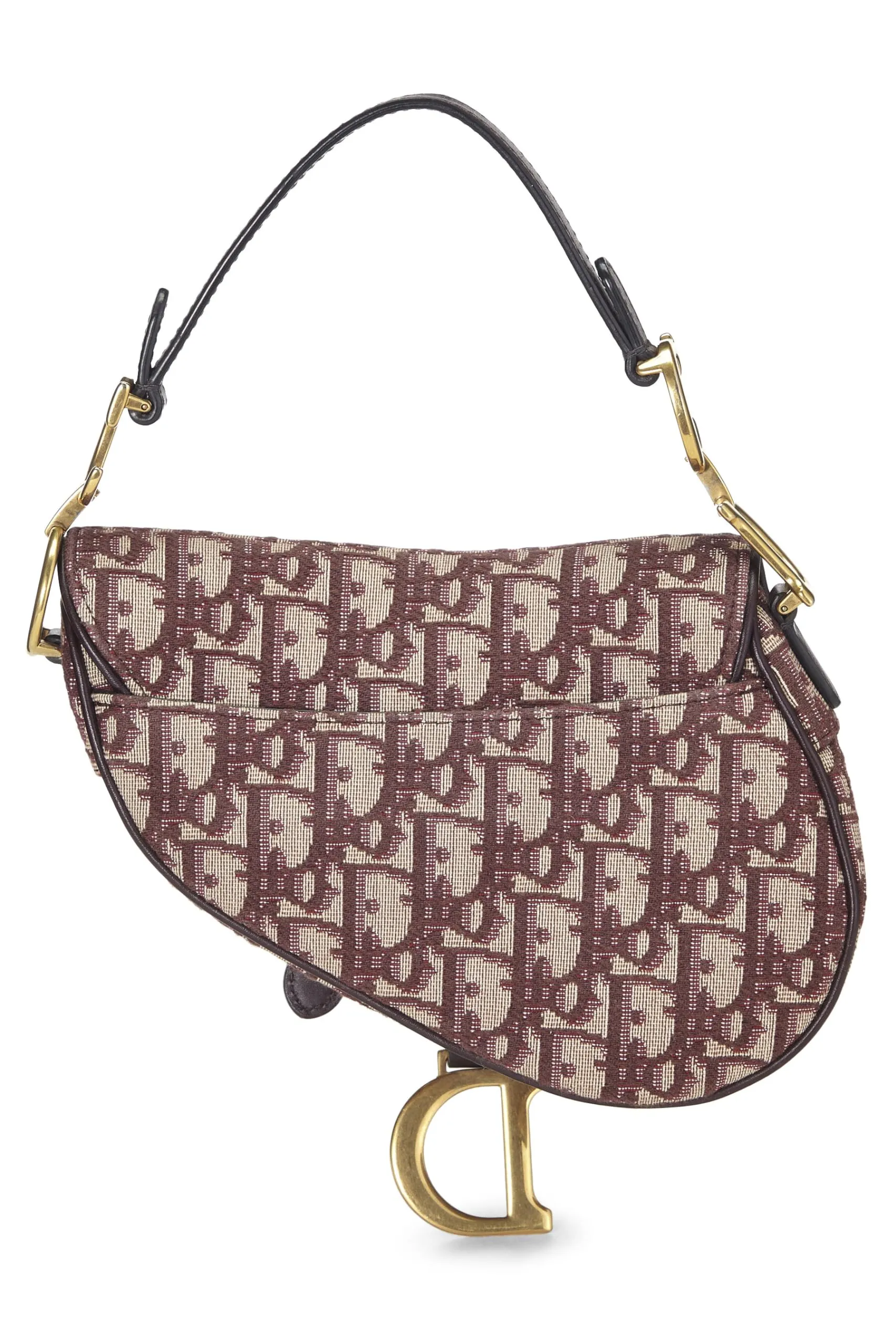 Dior,  Burgundy Oblique Saddle Bag Mini, Burgundy