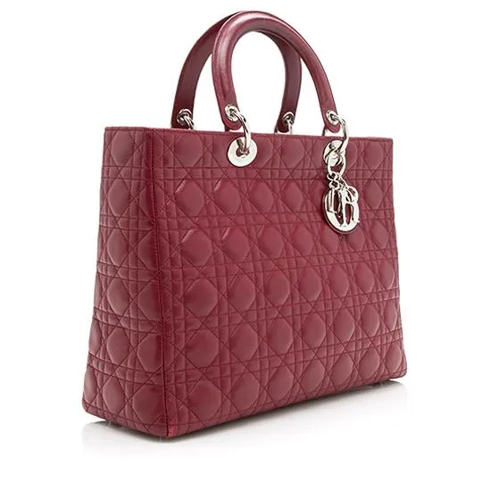 Dior Lambskin Lady Dior Large Tote