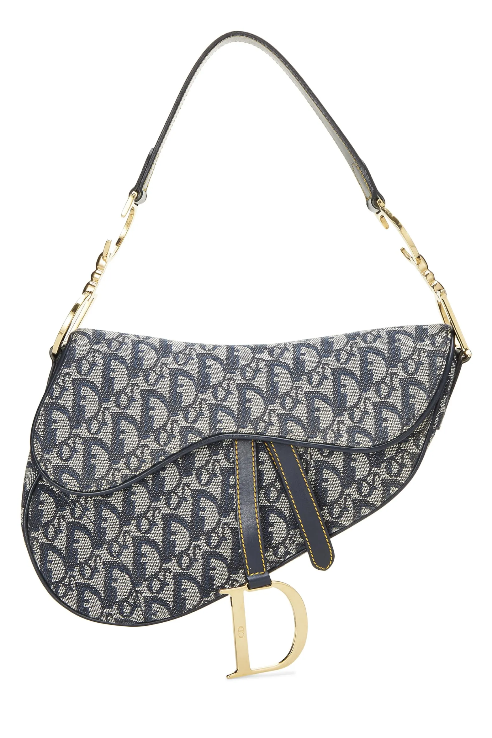 Dior,  Navy Trotter Canvas Saddle Bag Mini, Navy