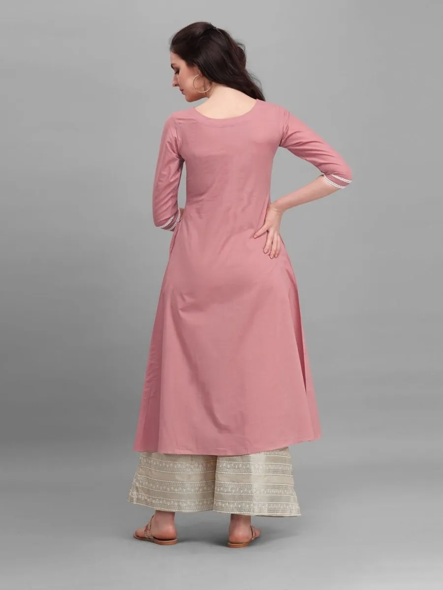 Dirty Pink Laced Kurta