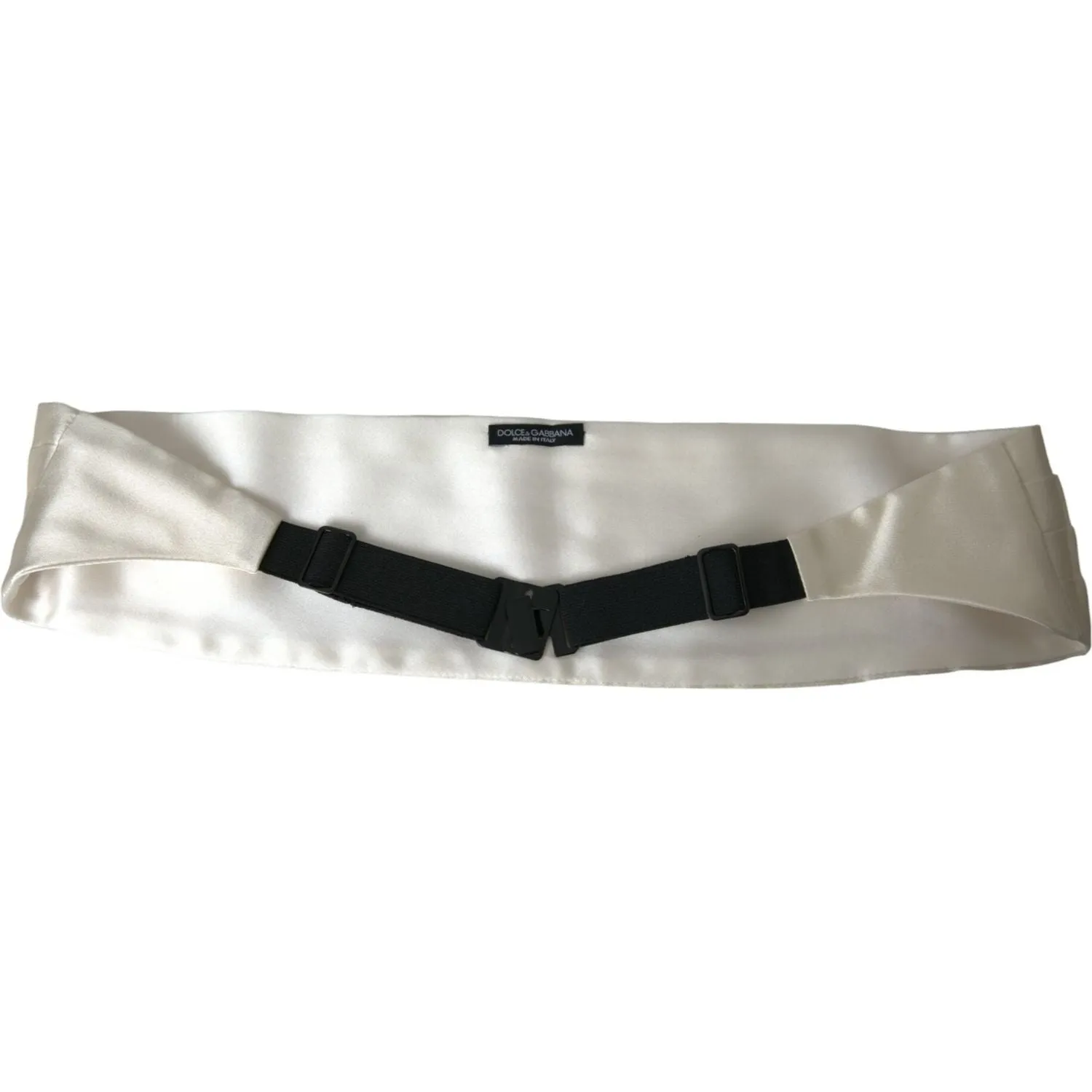 Dolce & Gabbana White Men Wide Waist Silk Belt Cummerbund