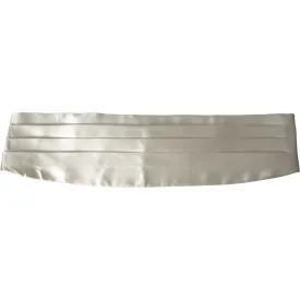 Dolce & Gabbana White Men Wide Waist Silk Belt Cummerbund