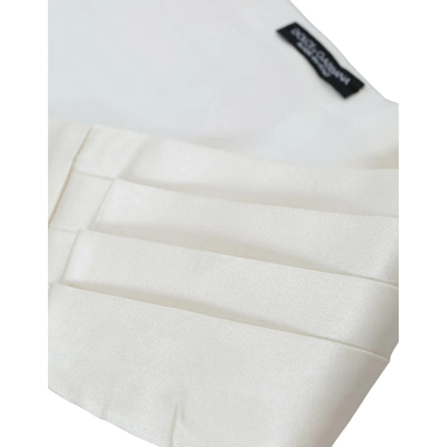 Dolce & Gabbana White Men Wide Waist Silk Belt Cummerbund