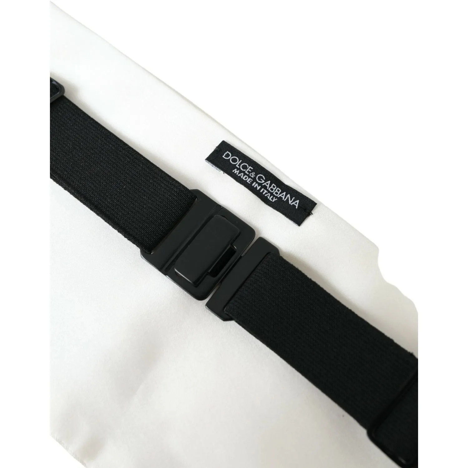 Dolce & Gabbana White Men Wide Waist Silk Belt Cummerbund