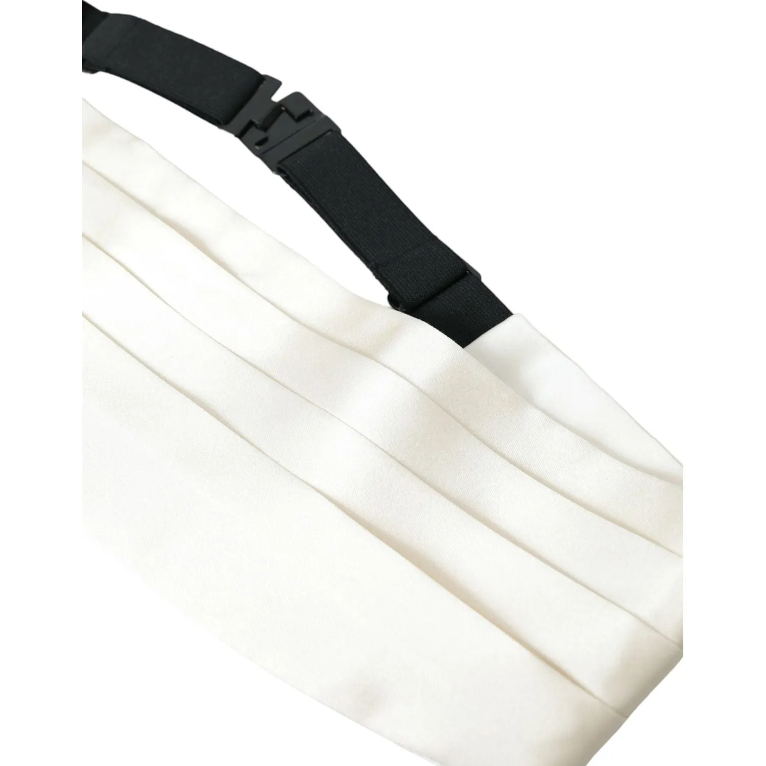 Dolce & Gabbana White Men Wide Waist Silk Belt Cummerbund