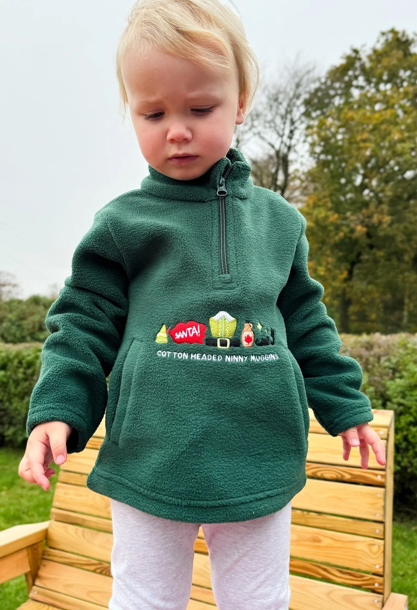 Elf Embroidered Recycled Polyester Quarter Zip Childrens Fleece