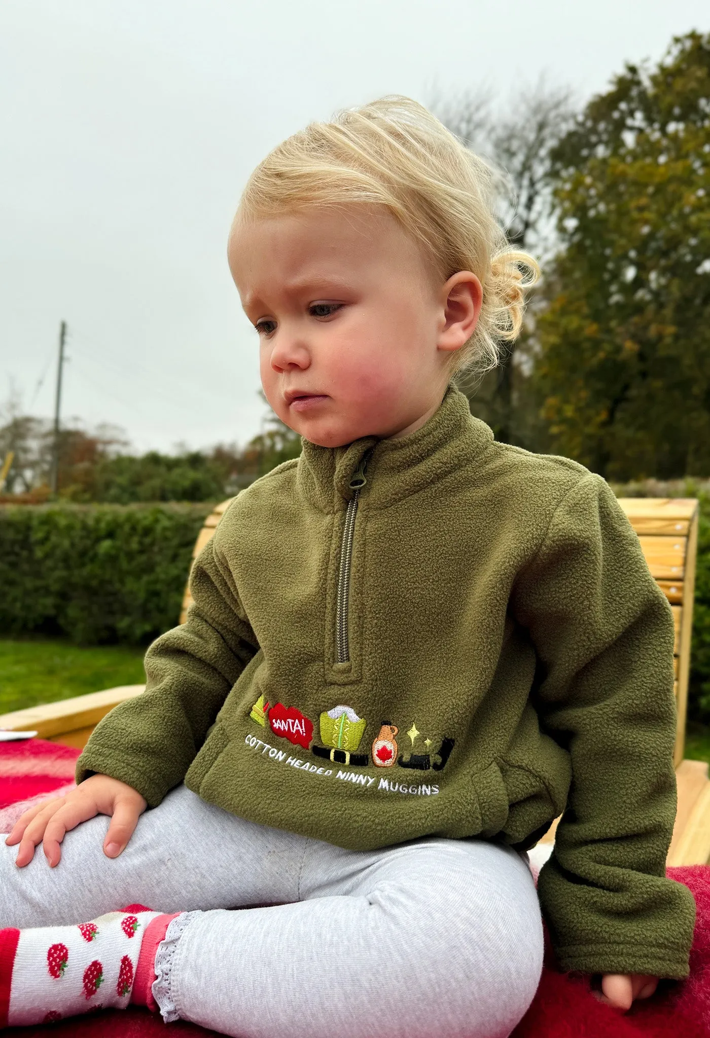 Elf Embroidered Recycled Polyester Quarter Zip Childrens Fleece