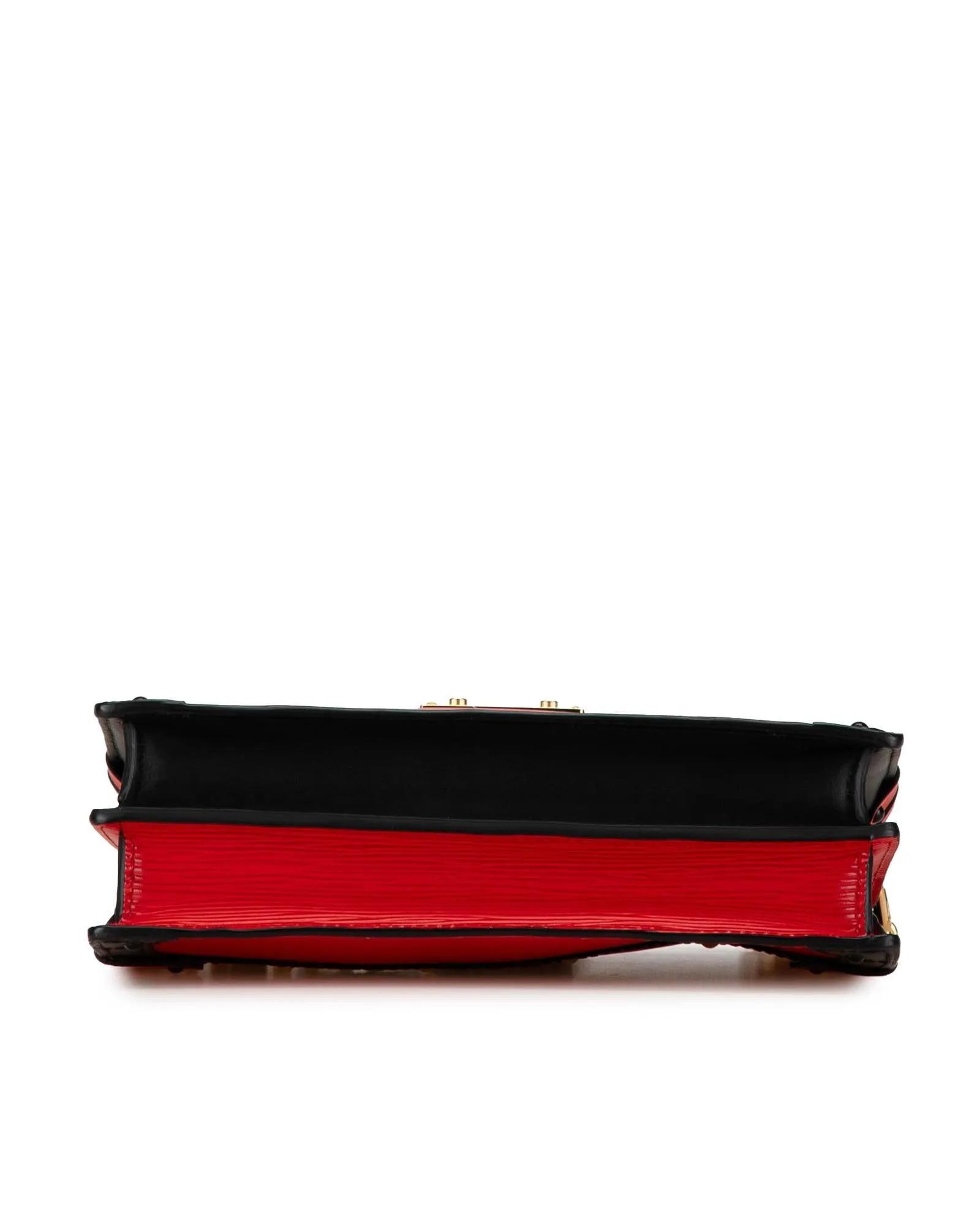 Epi Leather Trunk Clutch with Detachable Chain and S-Lock Closure