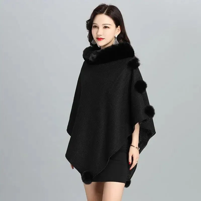 Fashion Faux Fur Jacket Women Shawl Scarf