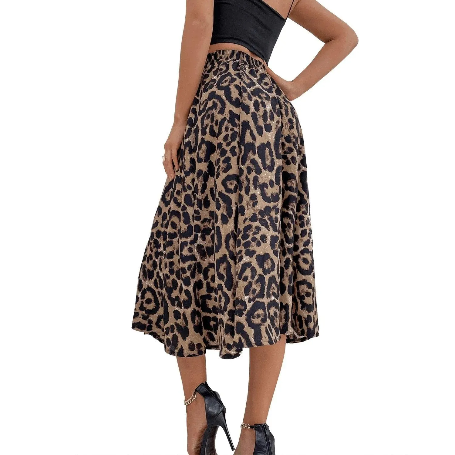 Flowy Leopard Print Skirt