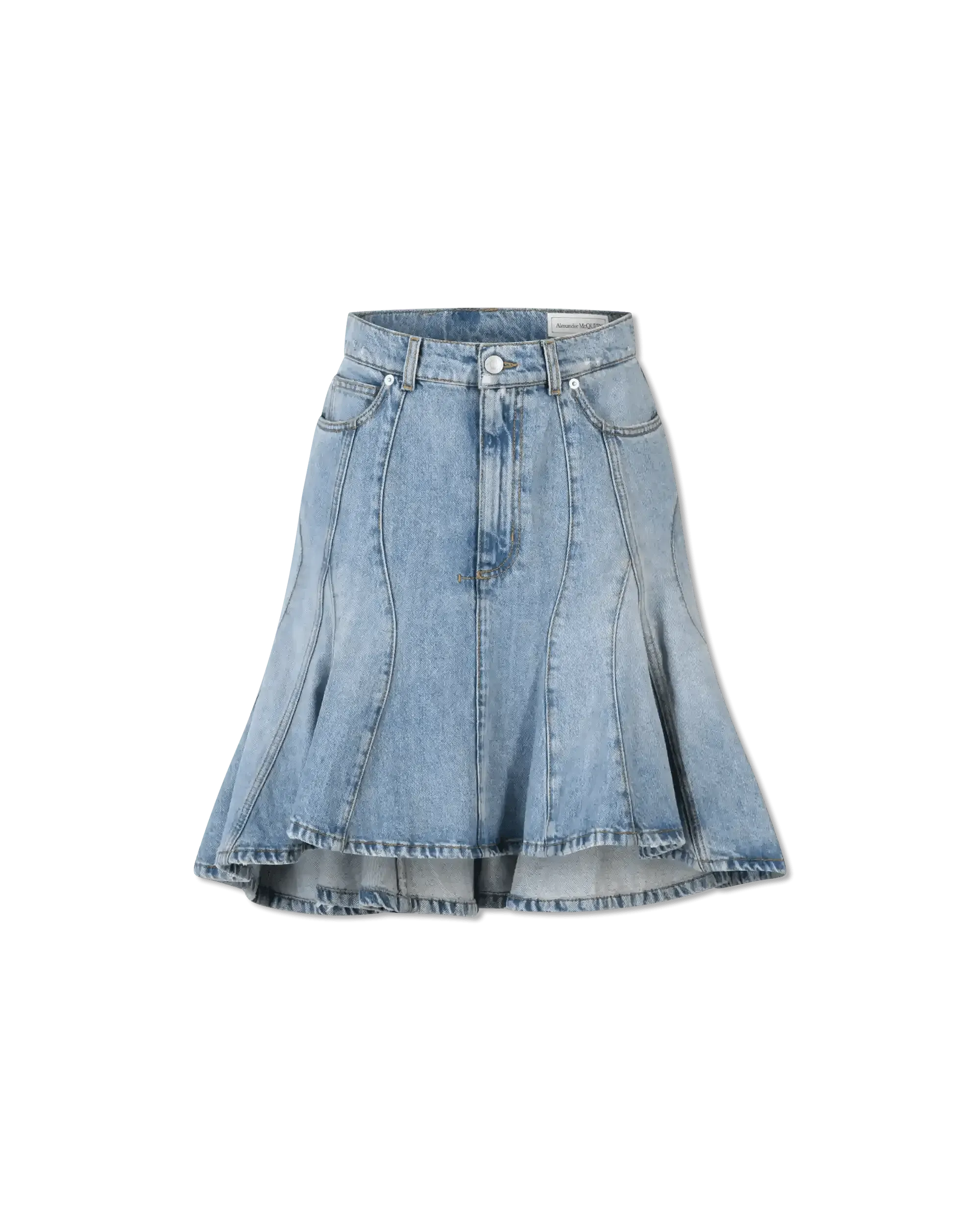 High-Low Organic Denim Skirt