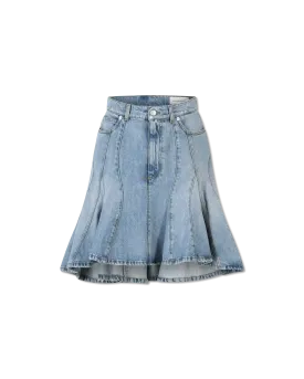 High-Low Organic Denim Skirt