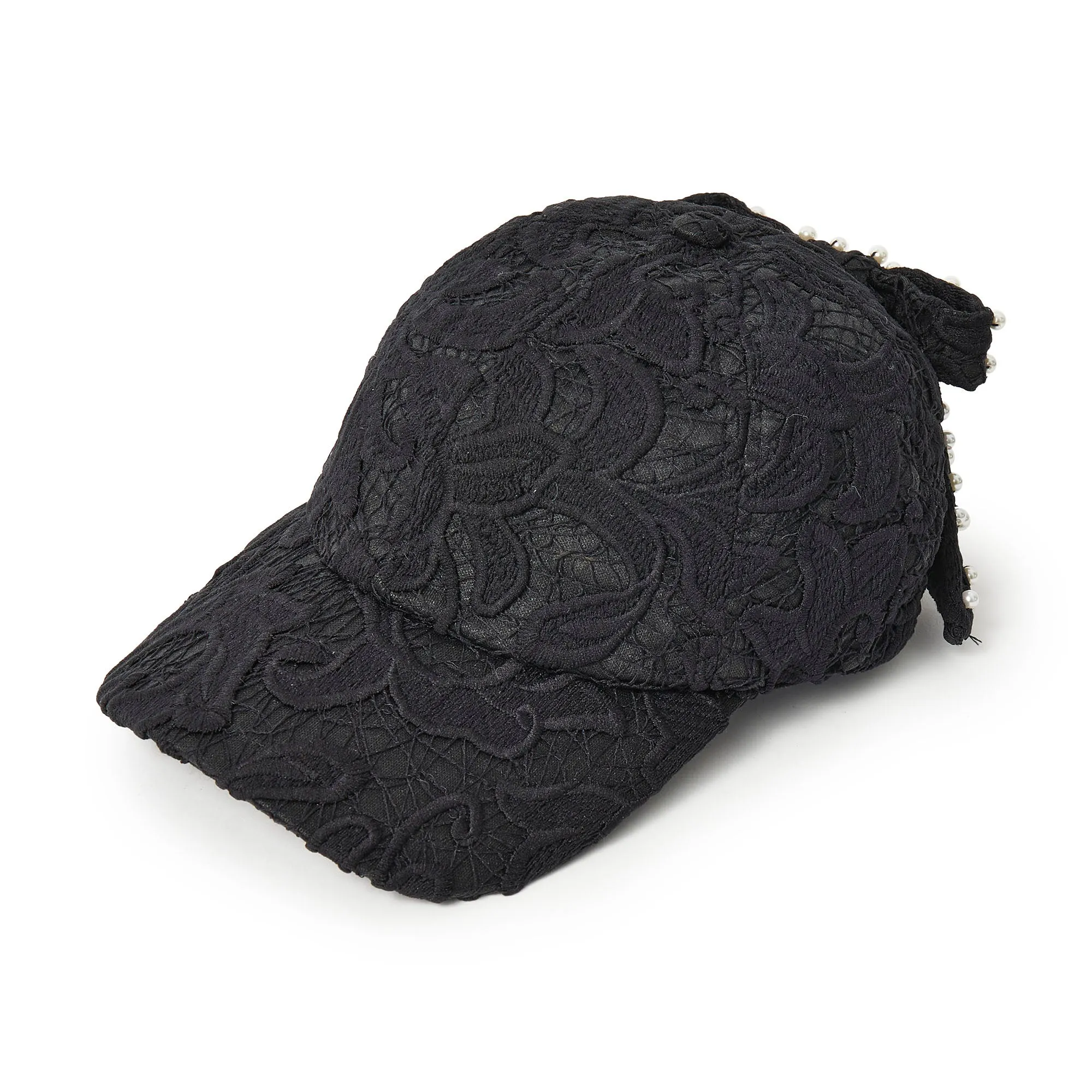 JET LACE BOW EMBELLISHED BASEBALL CAP