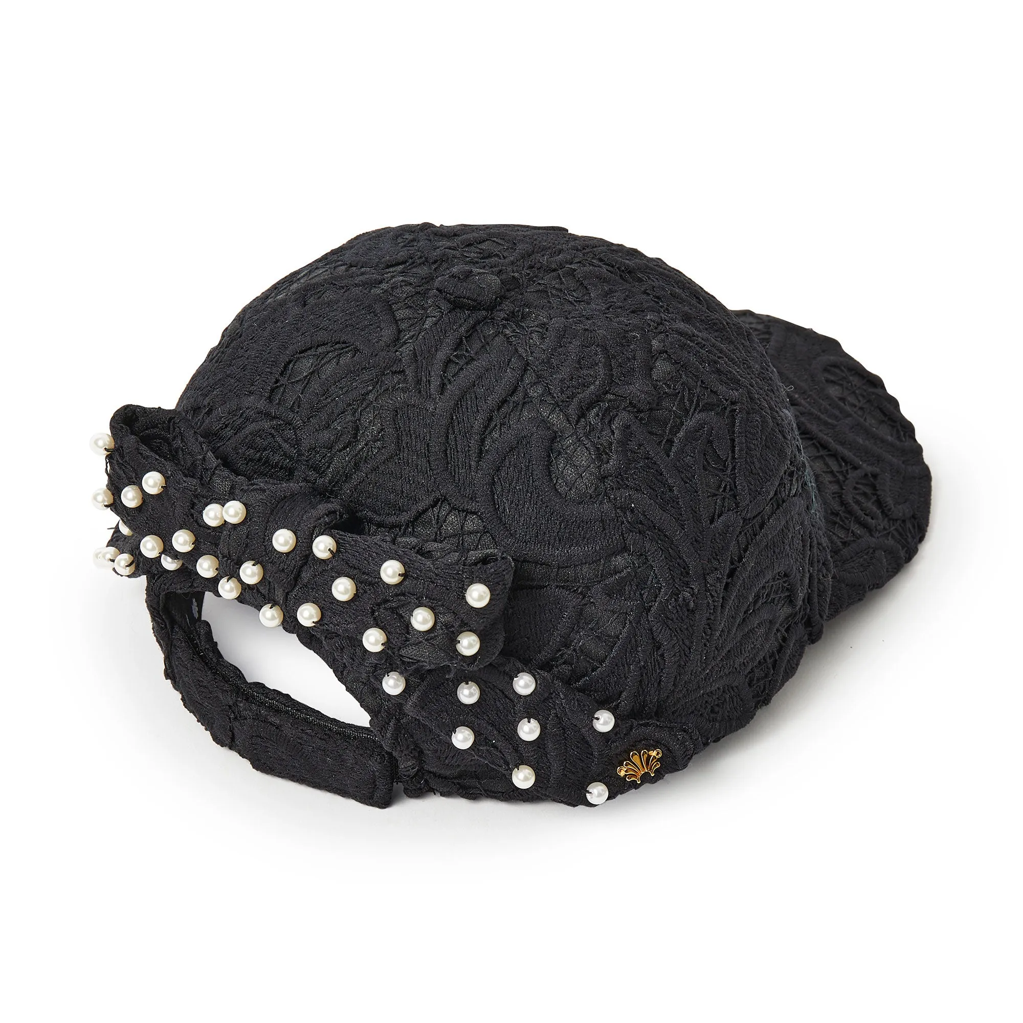 JET LACE BOW EMBELLISHED BASEBALL CAP