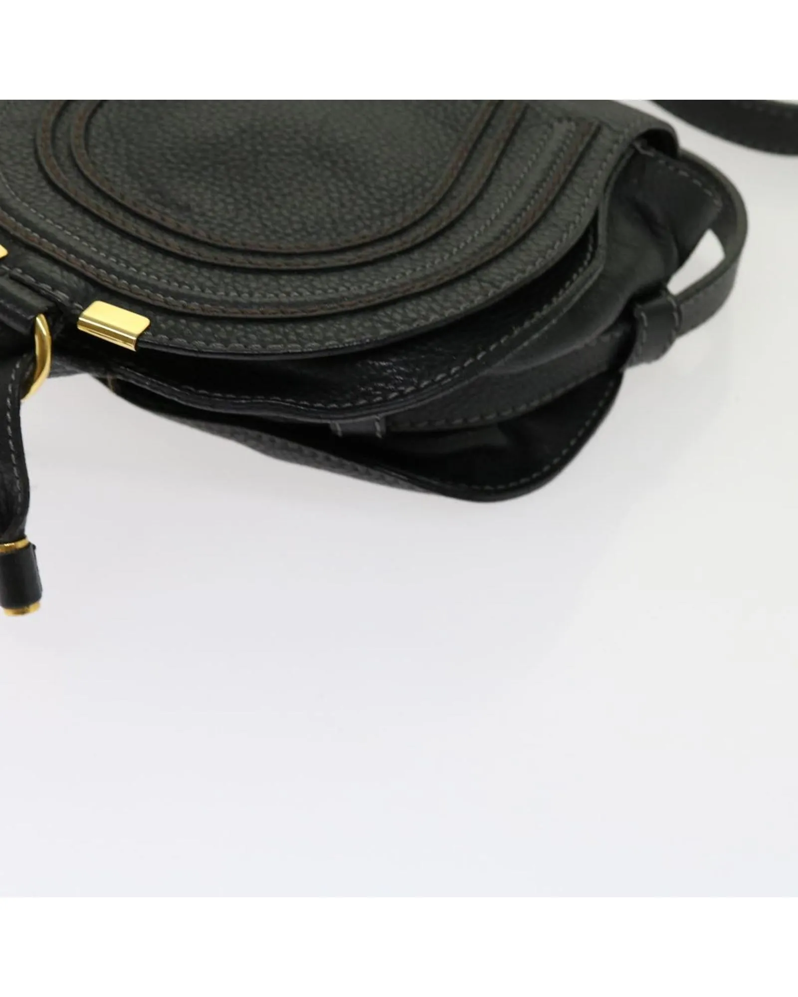 Leather Shoulder Bag with Adjustable Strap and Subtle Wear - Spain Made