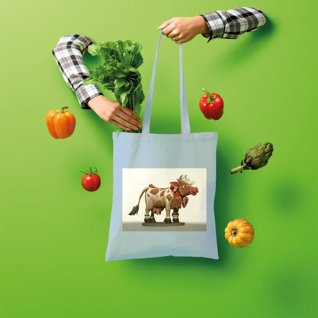 Light Brown Cow Shopper Tote Bag