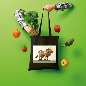 Light Brown Cow Shopper Tote Bag