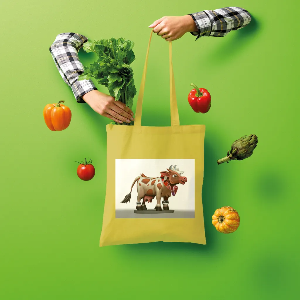 Light Brown Cow Shopper Tote Bag