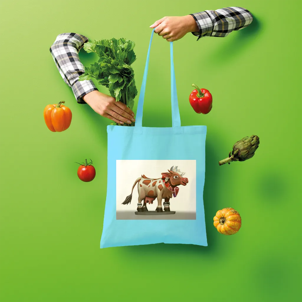 Light Brown Cow Shopper Tote Bag