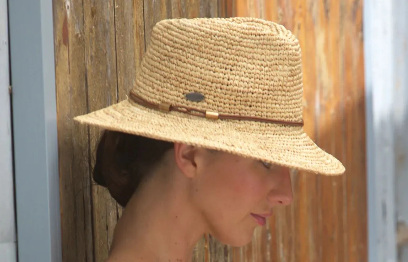 Magdalena Raffia Fedora | Natural 58cm